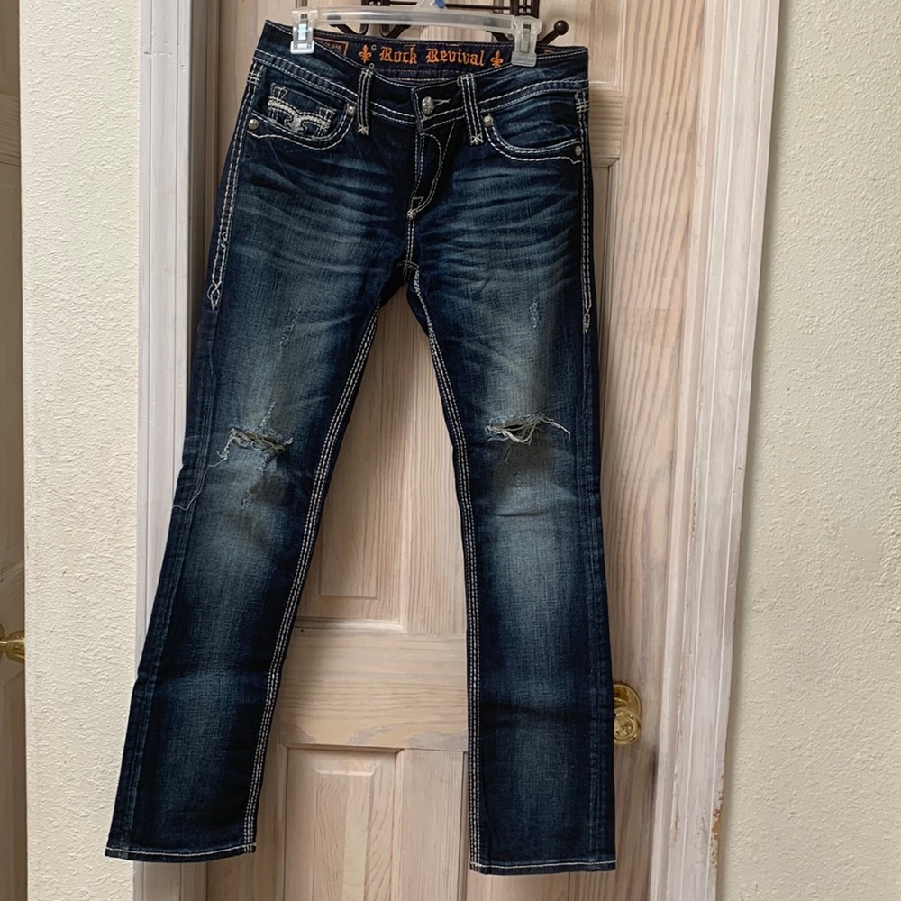 Womens Rock Revival jeans., size 29, blue, preowned, excellent condition.